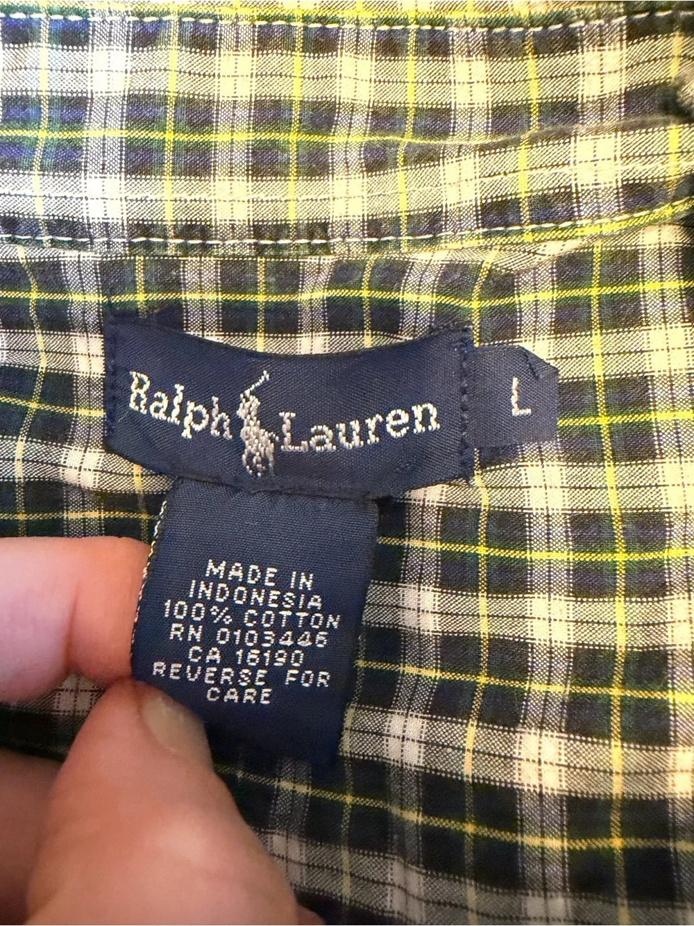 Youth Boys' Large Classic Plaid Button-Up Shirt in Blue and Green EUC